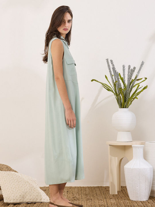 Rochii De Vară Pentru Femei Midi Rochie-Cămașă Aqua