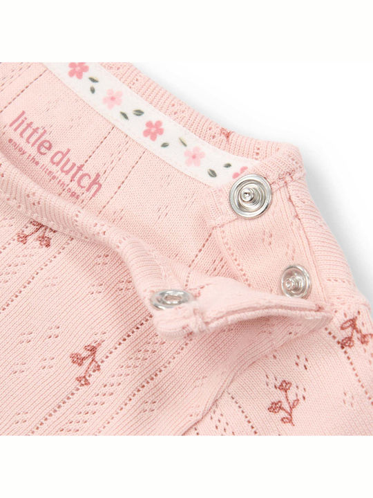 Kids Short-Sleeved Pink Blouse Flowers