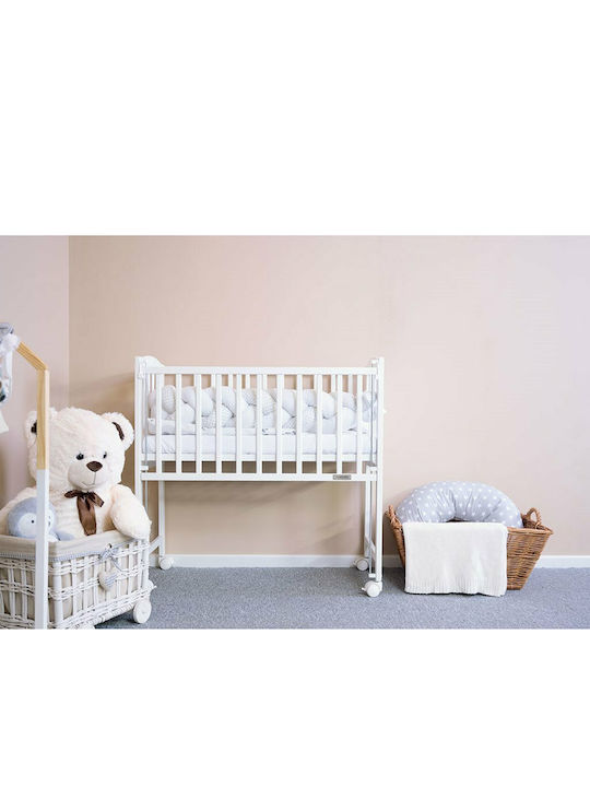 New Baby Mateo Baby Crib White with Wheels