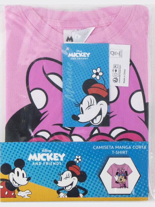 Παιδική Μπλούζα Κοντομάνικη Ροζ Minnie