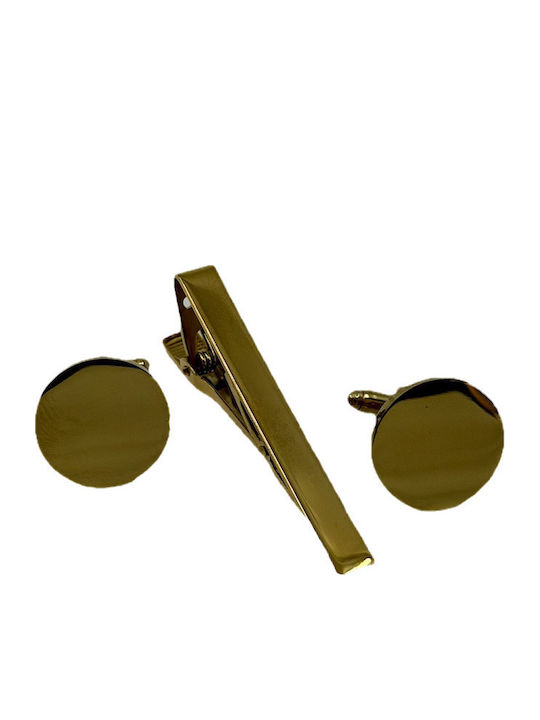Legend Accessories Μανικετόκουμπα από Ατσάλι σε Χρυσό Χρώμα