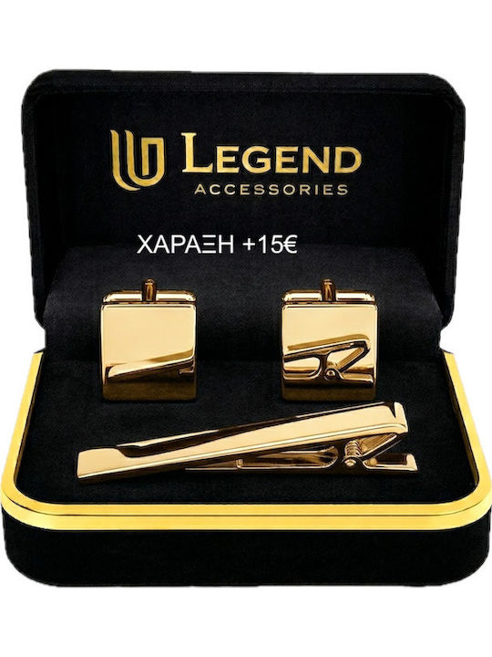 Legend Accessories Μανικετόκουμπα από Ατσάλι σε Χρυσό Χρώμα