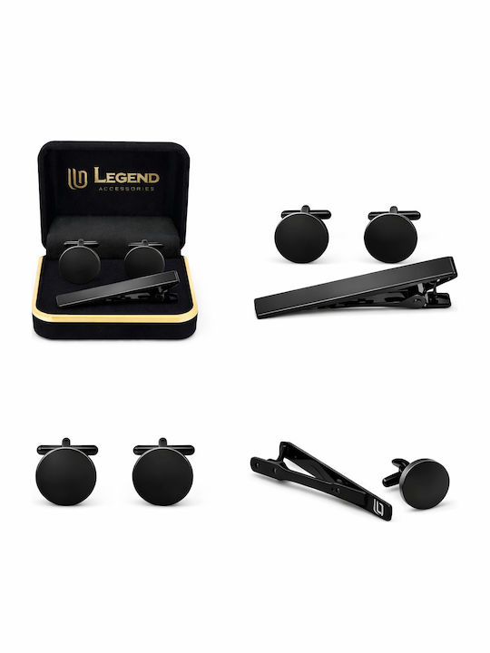 Legend Accessories Маншетници от Inox в Черен Цвят