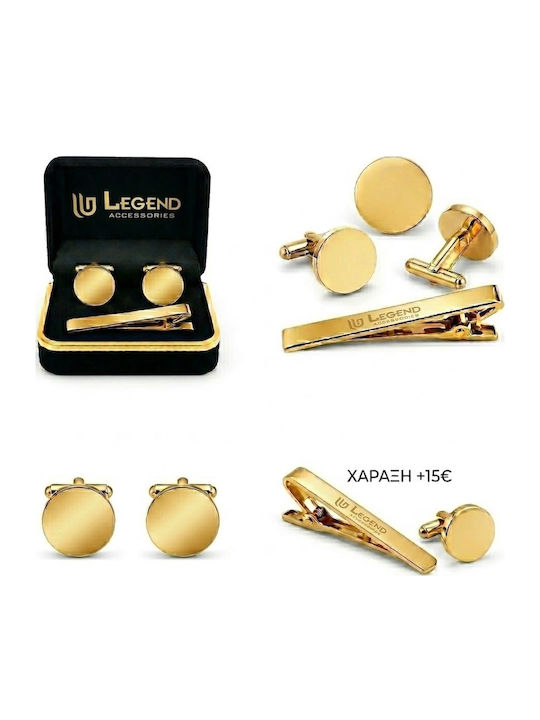 Legend Accessories Μανικετόκουμπα από Ατσάλι σε Χρυσό Χρώμα