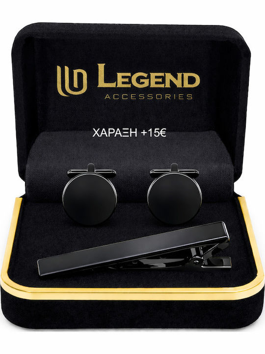 Legend Accessories Маншетници от Inox в Черен Цвят