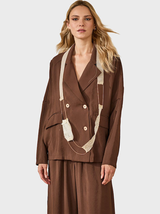Souvenir Γυναικείο Σακάκι Brown