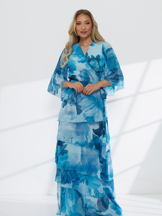 Σετ με Φούστα Floral Γαλάζιο