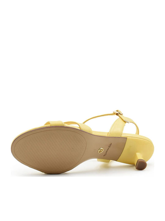 Damen Sandalen aus Lackleder in Gelbe