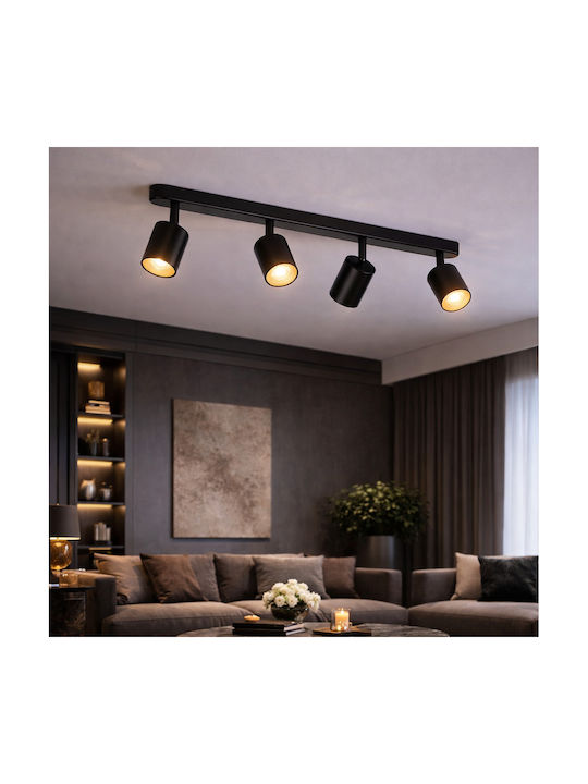 Alista Home Spot Cu 4 Lumini Și Bază De Bec GU10 În Culoare Neagră