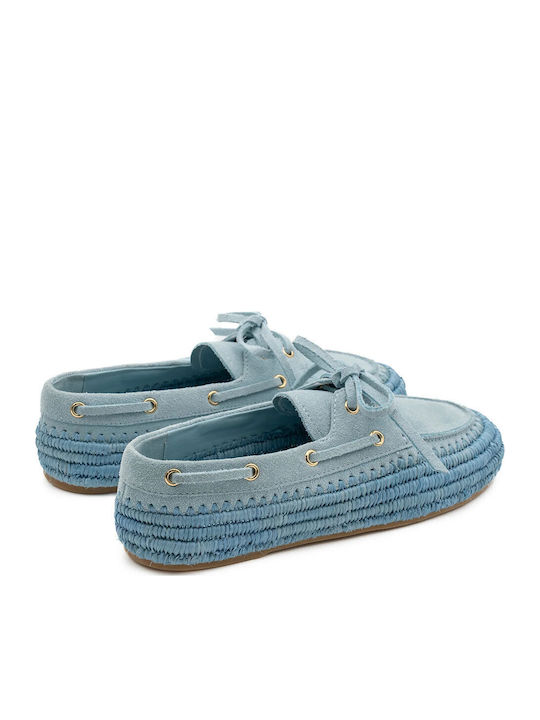 Δερμάτινα Γυναικεία Loafers σε Μπλε Χρώμα