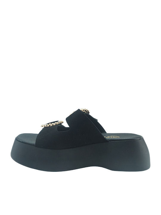 Damen Flache Sandalen Schwarz