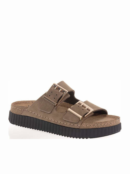 Women's Flat Sandals Flatforms Khaki