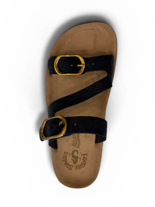 Damen Flache Sandalen Schwarz