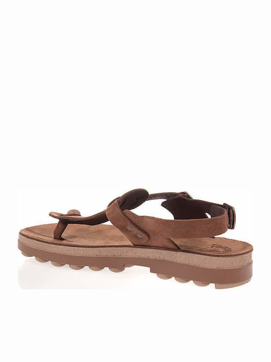 Fantasy Sandals Fantasy Marlena Δερμάτινα Ανατομικά Σανδάλια Καφέ