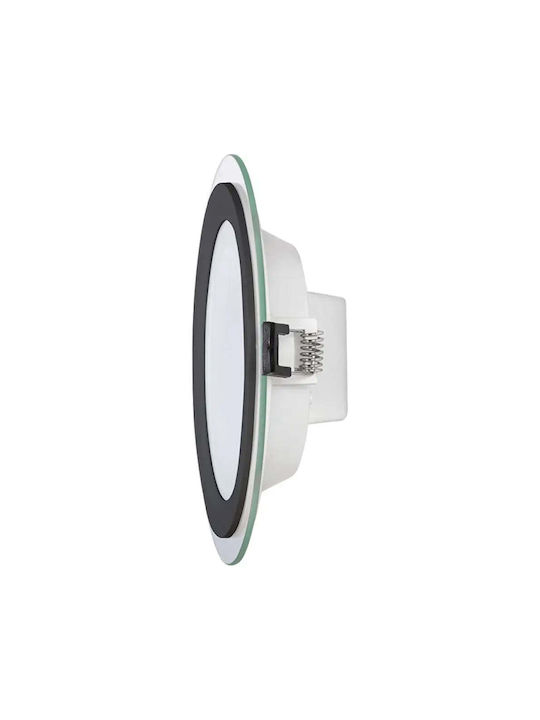 Ultralux Стъклено Скрито Светлинно Тяло с Вграден LED и Неутрално Бяло Светлина Черно