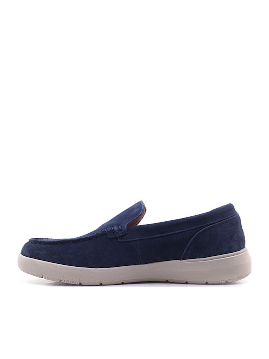 Δερμάτινα Ανδρικά Loafers σε Μπλε Χρώμα