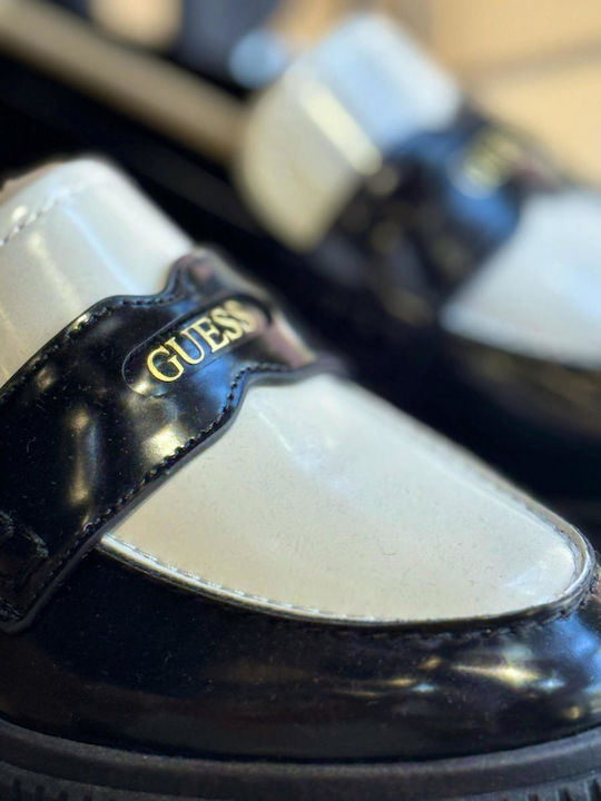 Finda2 Λουστρίνι Γυναικεία Loafers Μαύρο-Εκρού