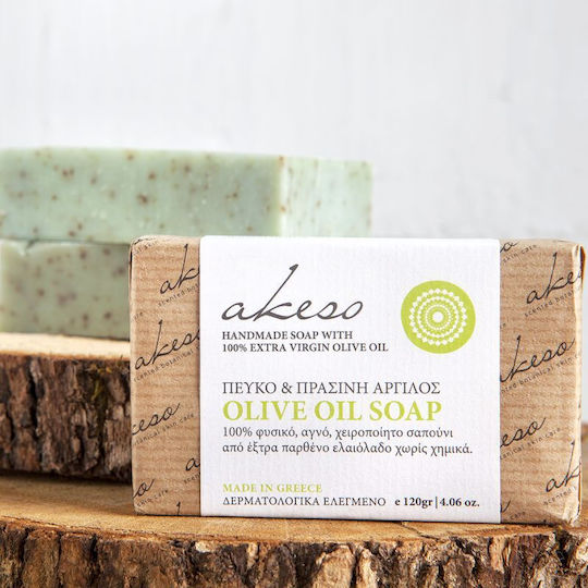 Akeso Pine & Green Clay Χειροποίητο Σαπούνι με Λεβάντα & Ελαιόλαδο 120gr