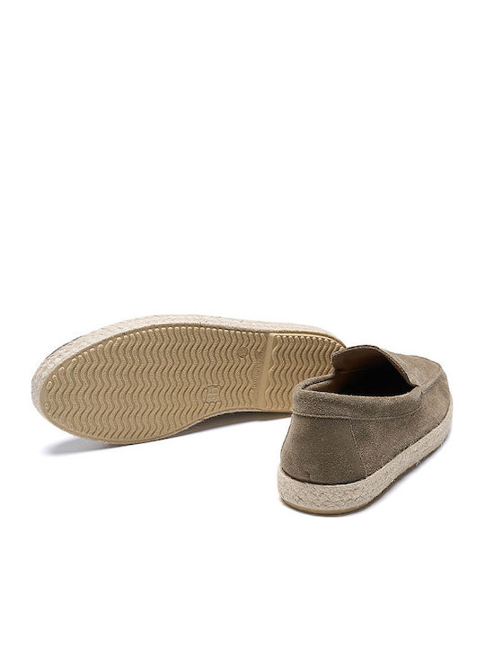 Suede Men's Espadrilles in Green Colour