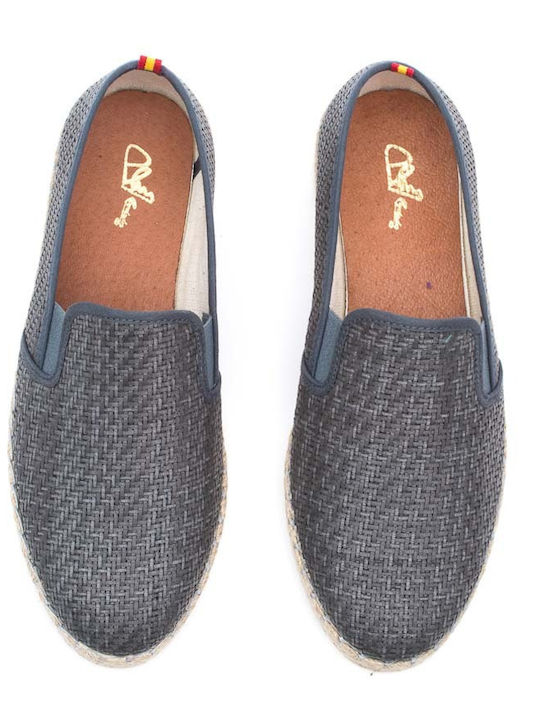 Leather Men's Espadrilles in Black Colour