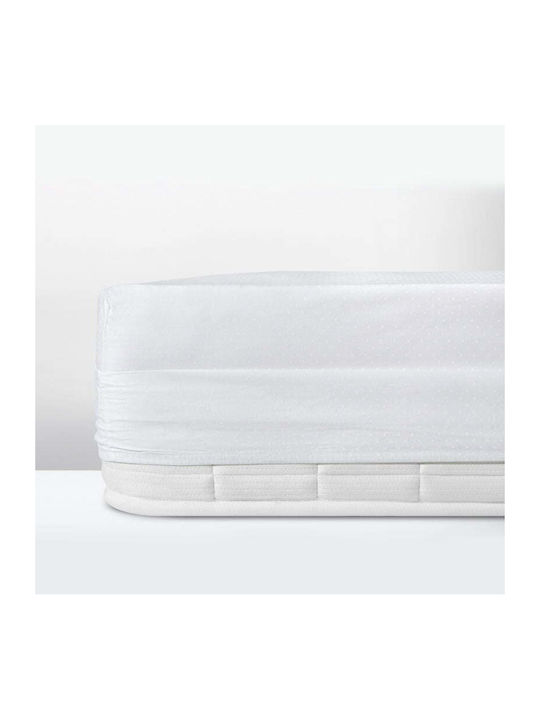 Cannon Imperial Πουά Σεντόνι King Size με Λάστιχο 180x200+40εκ. White