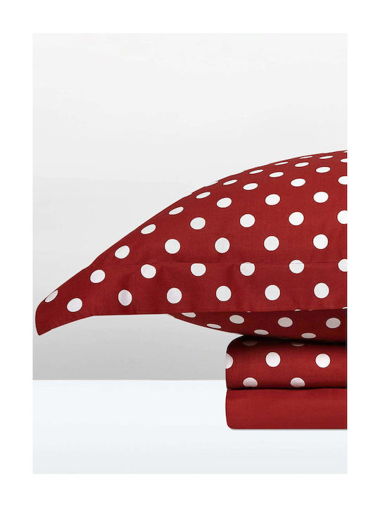 Royal Sateen Signature Dots Σετ Σεντόνια Υπέρδιπλα 240x260εκ. Red (4τμχ)