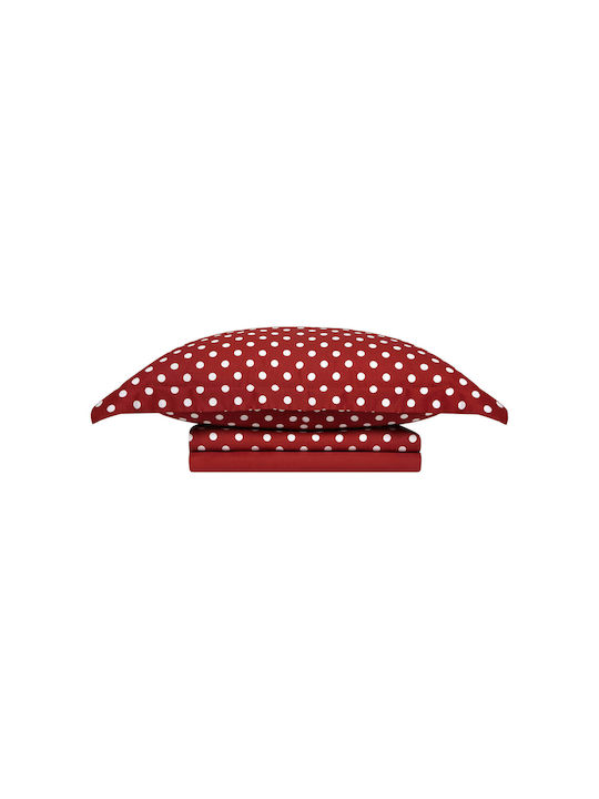 Royal Sateen Signature Dots Σετ Σεντόνια Υπέρδιπλα 240x260εκ. Red (4τμχ)