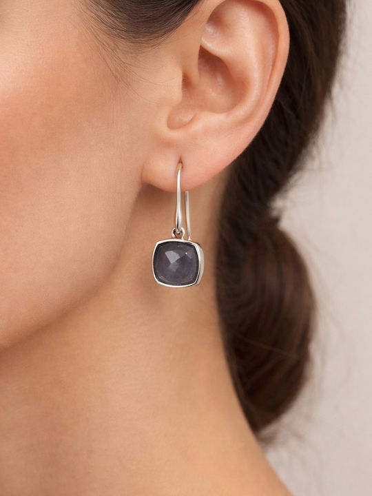 Enotia Silver Dangle Earrings with Stones Enotia Silver Dangle Earrings with Stones