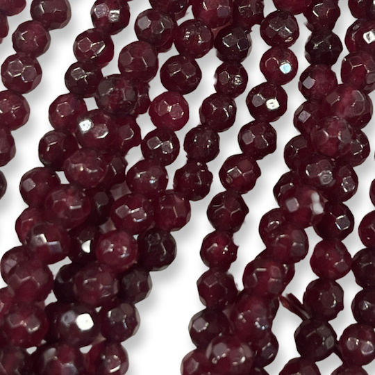 Mărgele Jade Bordeaux Poligonale 5mm Seria 37cm 90 Bucăți