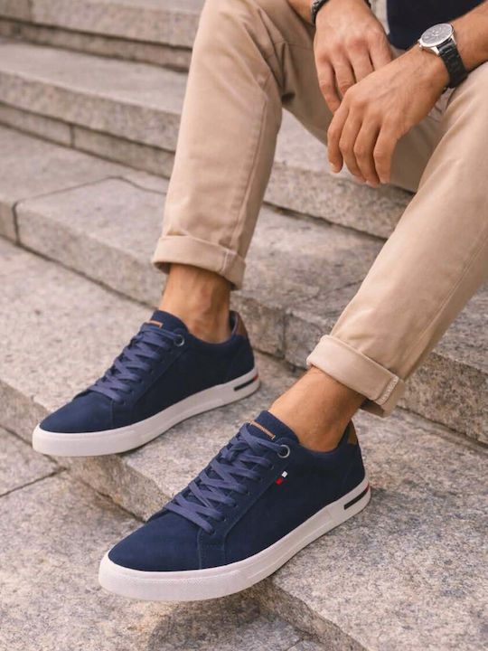 Leder Herren Freizeitschuhe Blau