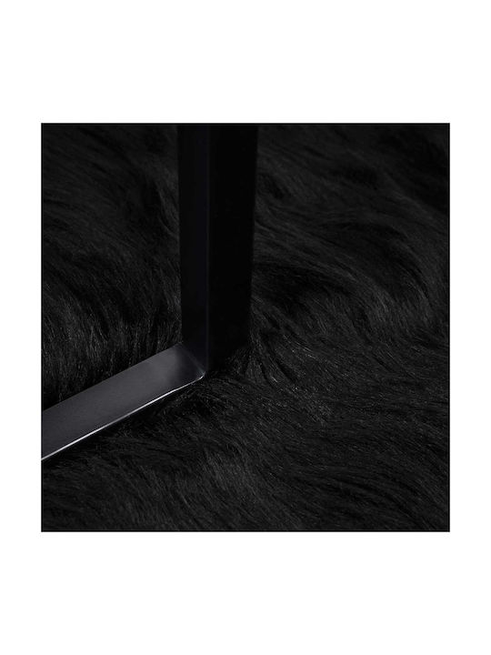 vidaXL Χαλί Ορθογώνιο Δερμάτινο Μαύρο 140x200cm