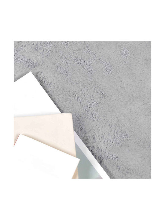 vidaXL Teppich Rund Synthetisch,Polyester/Cotton/Leather Gray