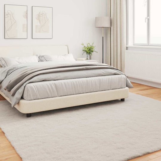 vidaXL Teppich Rechteckig Synthetisch,Polyester/Cotton/Leather Beige