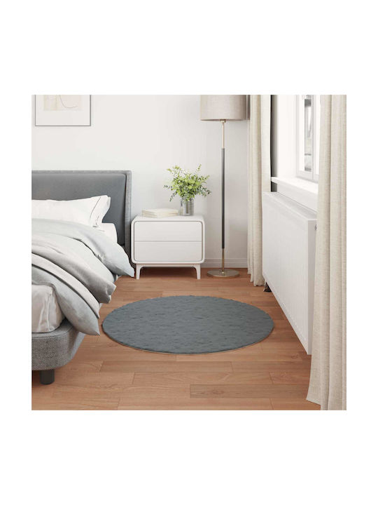 vidaXL Χαλί Στρογγυλό Γκρι Φ120cm