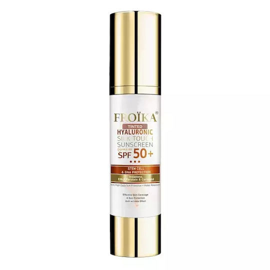 Froika Hyaluronic Silk Touch Tinted SPF 50+ Αδιάβροχη Αντηλιακή Κρέμα Προσώπου με Χρώμα 50ml