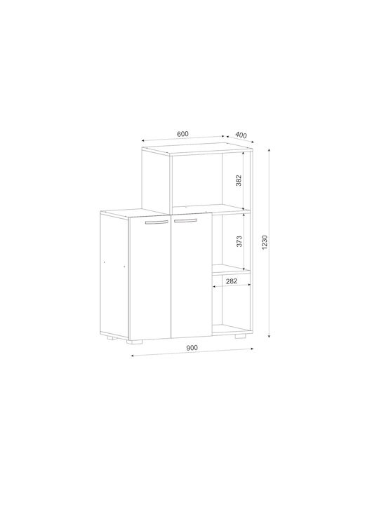 Dulap de Pardoseală Alb 90x40x123cm