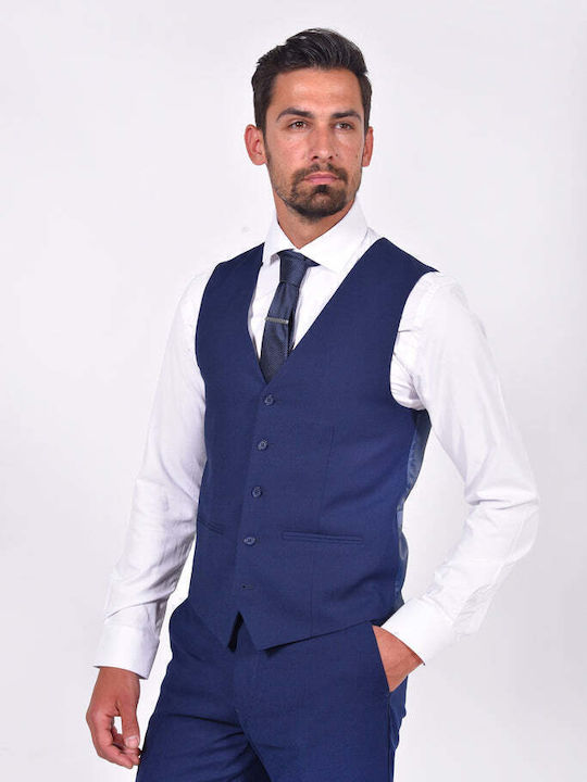 Herrenanzug mit Weste mit Schlanke Passform Blau