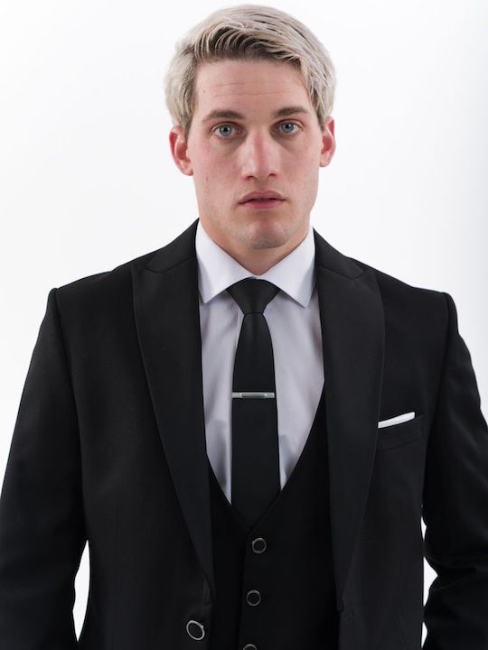 Men's Groom's Suit with Vest Black