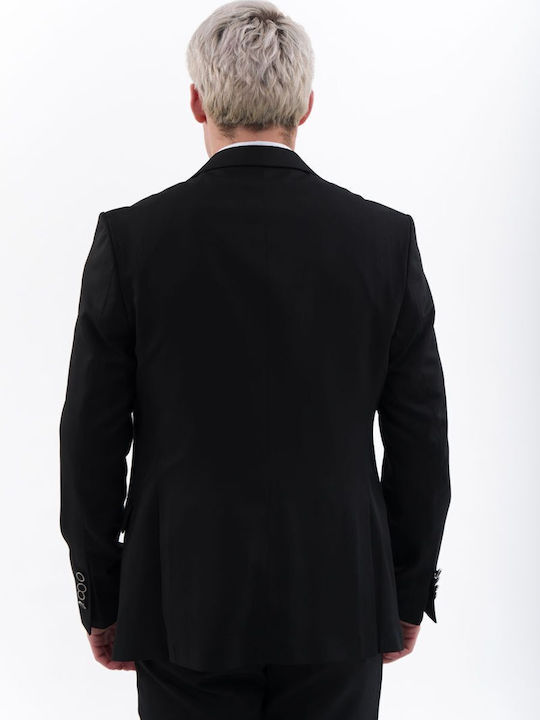 Men's Groom's Suit with Vest Black
