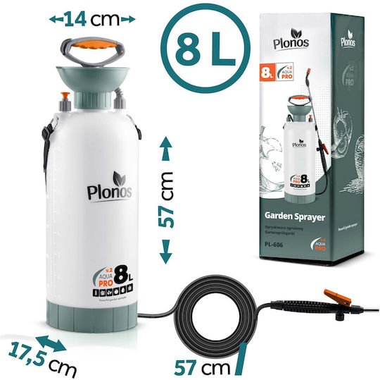 Plonos Pulverizator cu Presiune cu Capacitate de 8l 2.76bar în Culoare Gri