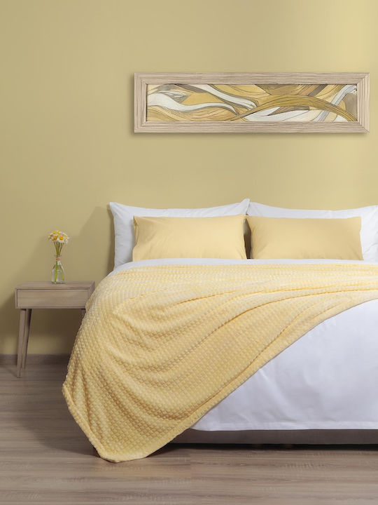 Cannon Klassische Quadratische Samtige Decke Übergröße 220x240cm Golden Haze