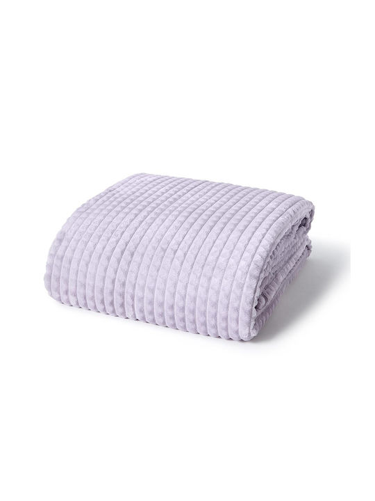 Cannon Classic Square Velvet Blanket Double 220x240cm Iris