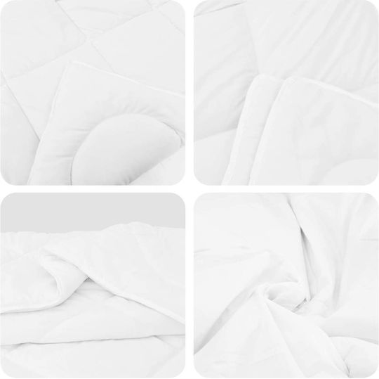 vidaXL Задайте Одеяло Кинг сайз 240x220см. Бял