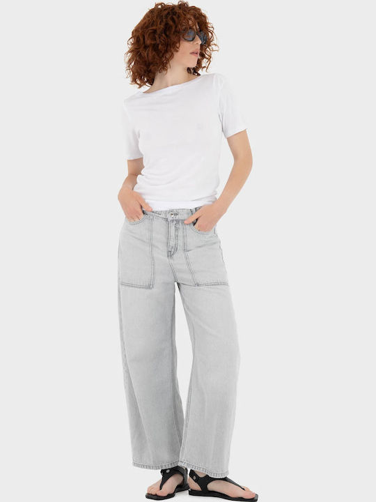Women's Jean Pants Mid Rise Gray