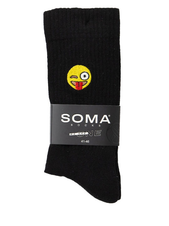 Soma Мъжки Чорапи с Десени Черни