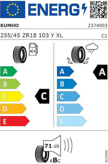 Kumho Ecsta Sport Ps72 Anvelopă De Vară 255/45r18 103Y/XL