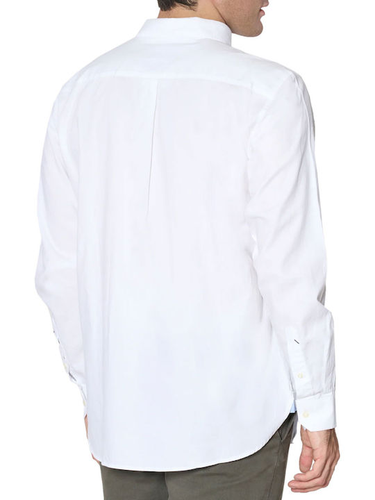 Dirk Langarmhemd in normaler Passform White