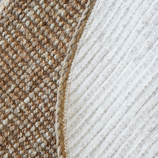 Ravelia Sombrero Non-Slip Round Summer Jute Beige Living Room Rug Φ100cm