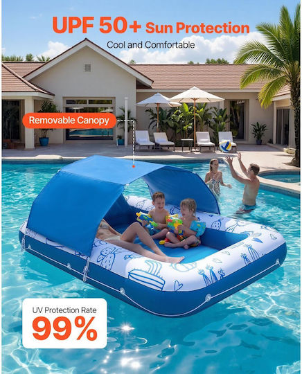 Vevor Aufblasbare Pool-Matratze Für 2 Personen Hellblaue 209x140cm