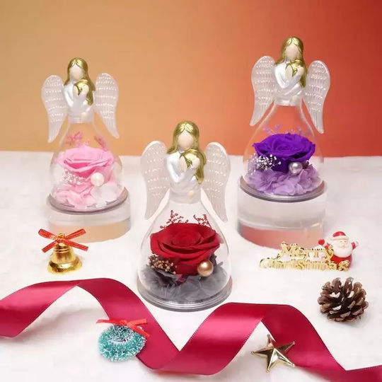 Handmade Eternal Rose Angel Glass Container